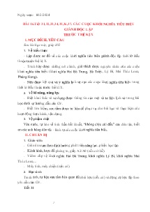 Giáo án Lịch sử 6 - Tiết 31-37, Bài 16: Các cuộc khởi nghĩa tiêu biểu giành độc lập trước thế kỉ X - Năm học 2023-2024