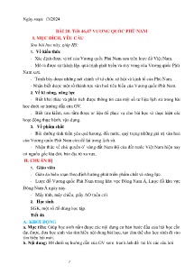 Giáo án Lịch sử 6 - Tiết 46+47, Bài 20: Vương Quốc Phù Nam - Năm học 2023-2024
