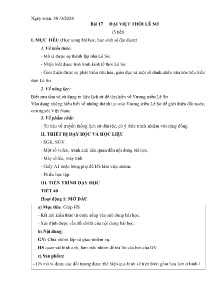 Giáo án Lịch sử 7 - Bài 17: Đại Việt thời Lê Sơ - Năm học 2023-2024