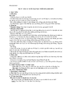 Giáo án Lịch sử 7 - Tiết 27, Bài 15: Nước Đại Ngu thời Hồ (1400-1407) - Năm học 2022-2023