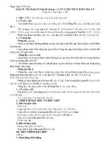 Giáo án Lịch sử 7 - Tiết 45-47, Chủ đề chung 1: Các cuộc phát kiến địa lý - Năm học 2023-2024