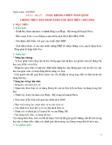 Giáo án Lịch sử 9 - Tiết 21+22, Bài 27: Cuộc kháng chiến toàn quốc chống thực dân Pháp xâm lược kết thúc (1953-1954) - Năm học 2023-2024