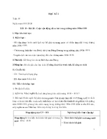 Giáo án Lịch sử 9 - Tuần 19 - Năm học 2023-2024