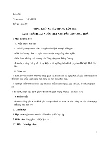 Giáo án Lịch sử 9 - Tuần 20 - Năm học 2023-2024