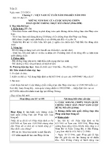 Giáo án Lịch sử 9 - Tuần 21, Chương V: Việt Nam từ cuối năm 1946 đến năm 1950 - Năm học 2023-2024