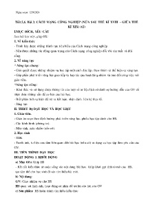 Giáo án Lịch sử và Địa lí 8 (Kết nối tri thức) - Tiết 5+6, Bài 3: Cách mạng công nghiệp (Nửa sau thế kỉ XVIII. Giữa thế kỉ XIX) - Năm học 2024-2025 - Phạm Thị Quỳnh