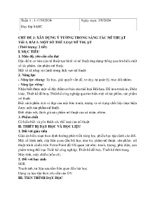 Giáo án Mĩ thuật 6 - Tiết 1, Bài 1: Một số thể loại mĩ thuật - Năm học 2024-2025