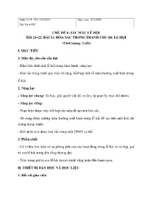 Giáo án Mĩ thuật 6 - Tuần 23+24, Chủ đề 6: Sắc màu lễ hội - Năm học 2023-2024