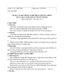 Giáo án Mĩ thuật 8 - Chủ đề 2: Vẻ đẹp trong nghệ thuật truyền thống - Năm học 2023-2024