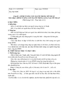 Giáo án Mĩ thuật 8 - Tiết 2, Bài 1: Hình tượng con người trong sáng tạo mĩ thuật - Năm học 2024-2025
