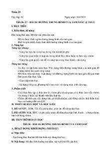 Giáo án môn Toán 8 - Tiết 26+27, Bài 16: Đường trung bình của tam giác - Năm học 2023-2024