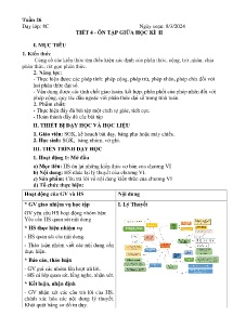 Giáo án môn Toán 8 - Tuần 26, Tiết 4: Ôn tập giữa học kì II - Năm học 2023-2024