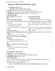 Giáo án Ngữ văn 6 - Bài 10: Cuốn sách tôi yêu - Năm học 2023-2024