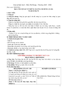 Giáo án Ngữ văn 6 - Tiết 65-76, Bài 6: Chuyện kể về những người anh hùng - Năm học 2023-2024 - Kiều Thị Nhung