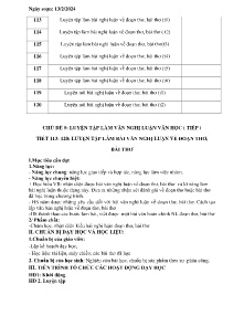 Giáo án Ngữ văn 9 - Chủ đề 5, Tiết 113-120: Luyện tập làm bài văn nghị luận về đoạn thơ - Năm 2023-2024