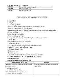 Giáo án Ngữ văn 9 - Chủ đề: Tổng kết văn học