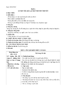 Giáo án Phụ đạo Ngữ văn 6 - Buổi 6: Luyện nói Kể lại 1 truyền thuyết - Năm học 2023-2024