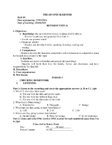 Giáo án Tiếng Anh 6 - Buổi 10: Revision unit 11 - Năm học 2023-2024