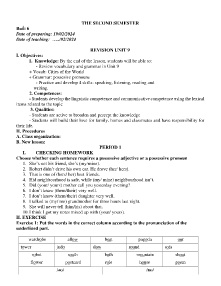 Giáo án Tiếng Anh 6 - Buổi 6: Revision unit 9 (Continue) - Năm học 2023-2024