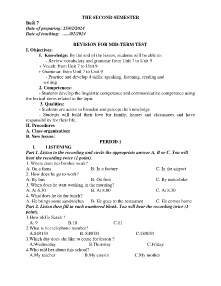 Giáo án Tiếng Anh 6 - Buổi 7: Revision for mid-term test - Năm học 2023-2024