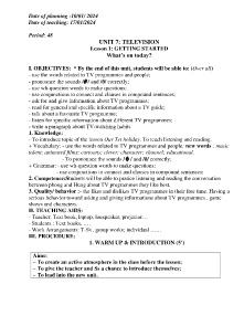 Giáo án Tiếng Anh 6 - Tuần 19 - Năm học 2023-2024