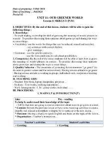 Giáo án Tiếng Anh 6 - Tuần 31 - Năm học 2023-2024