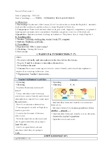 Giáo án Tiếng Anh 6 - Week 1, Period 1+2: Introduce & Revision - Năm học 2024-2025