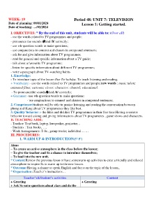 Giáo án Tiếng Anh 6 - Week 19 - Năm học 2023-2024