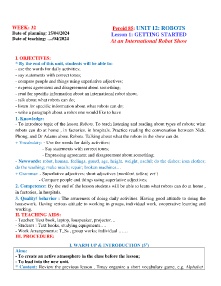 Giáo án Tiếng Anh 6 - Week 32 - Năm học 2023-2024