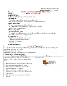 Giáo án Tiếng Anh 7 - Week 24 - Năm học 2023-2024