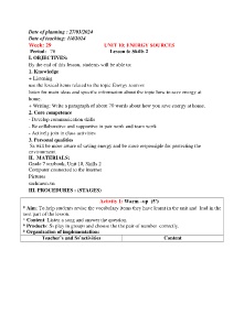 Giáo án Tiếng Anh 7 - Week 29 - Năm học 2023-2024