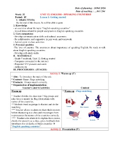 Giáo án Tiếng Anh 7 - Week 32 - Năm học 2023-2024