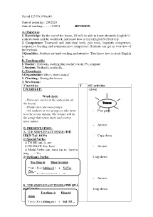Giáo án Tiếng Anh 9 - Week 1, Period 1-3: Revision - Năm học 2024-2025
