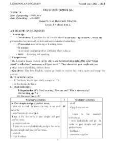 Giáo án Tiếng Anh 9 - Week 28 - Năm học 2023-2024