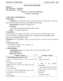 Giáo án Tiếng Anh 9 - Week 28, Period 73 - Năm học 2023-2024