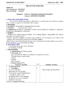 Giáo án Tiếng Anh 9 - Week 30 - Năm học 2023-2024