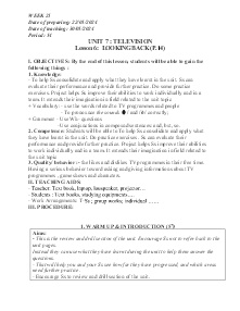 Giáo án Tiếng Anh Lớp 6 - Week 21 - Năm học 2023-2024