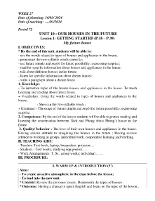 Giáo án Tiếng Anh Lớp 6 - Week 27 - Năm học 2023-2024