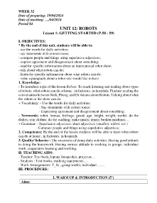 Giáo án Tiếng Anh Lớp 6 - Week 32 - Năm học 2023-2024