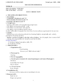 Giáo án Tiếng Anh Lớp 9 - Week 28 - Năm học 2023-2024
