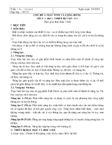 Giáo án Tin học 7 - Tiết 1+2, Bài 1: Thiết bị vào ra - Năm học 2024-2025