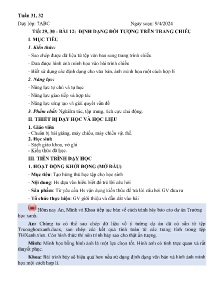 Giáo án Tin học 7 - Tiết 29+30, Bài 12: Định dạng đối tượng trên trang chiếu - Năm học 2023-2024