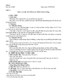 Giáo án Tin học 8 - Tiết 2, Bài 1: Lược sử công cụ tính toán - Năm học 2024-2025