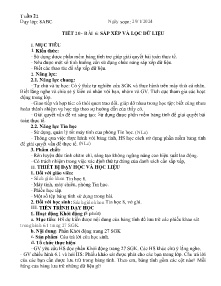 Giáo án Tin học 8 - Tiết 20, Bài 6: Sắp xếp và lọc dữ liệu - Năm học 2023-2024