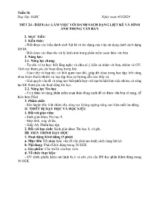 Giáo án Tin học 8 - Tiết 24, Bài 8 (A): Làm việc với danh sách dạng liệt kê và hình ảnh trong văn bản - Năm học 2023-2024
