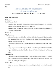 Giáo án Tin học 9 (Kết nối tri thức) - Tiết 3+4, Bài 2: Thông tin trong giải quyết vấn đề - Năm học 2024-2025