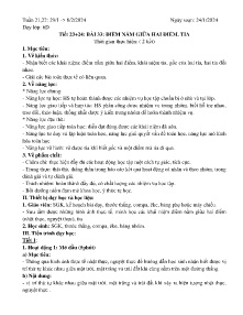 Giáo án Toán 6, Tiết 23+24, Bài 33: Điểm nằm giữa hai điểm. Tia - Năm học 2023-2024