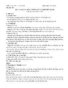 Giáo án Toán 6 - Tiết 3+4, Bài 39: Bảng thống kê và biểu đồ tranh - Năm học 2023-2024