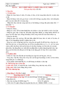 Giáo án Toán 6 - Tuần 2 - Năm học 2024-2025