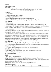 Giáo án Toán 6 - Tuần 2, Tiết 5-9 - Năm học 2024-2025